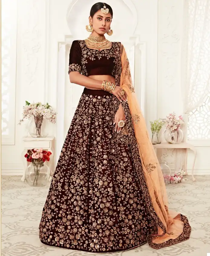 Zeel Traditional Vol-2 Velvet Wholesale Designer Lehenga Catalog — Wholesale Lehenga, MPA wholesale from Surat — view 1