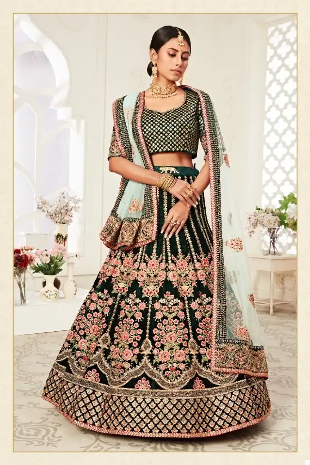 Zeel Traditional Vol-2 Velvet Wholesale Designer Lehenga Catalog — Wholesale Lehenga, MPA wholesale from Surat - Gallery Image 6