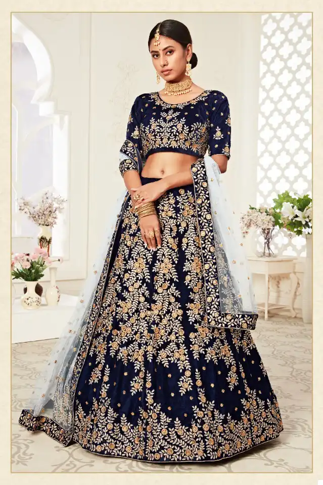 Zeel Traditional Vol-2 Velvet Wholesale Designer Lehenga Catalog — Wholesale Lehenga, MPA wholesale from Surat - Gallery Image 5