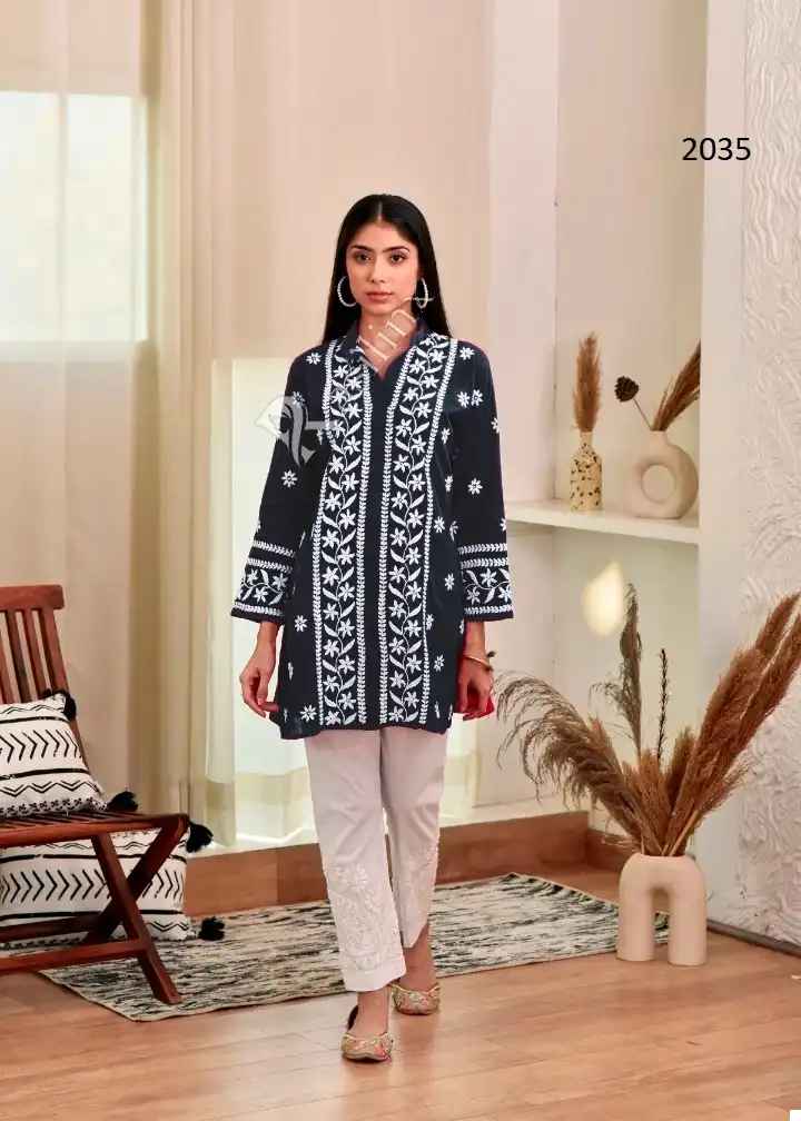Rasili Thaniya Heavy Rayon Wholesale Designer Kurtis Catalog — Wholesale Kurtis, MPA wholesale from Surat — view 5