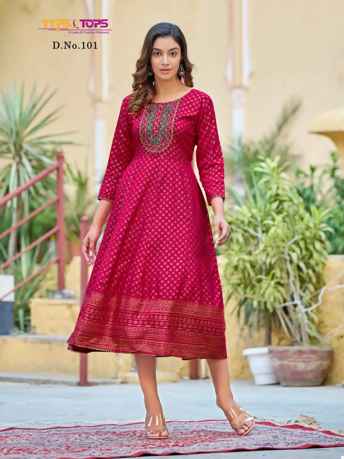 Tips & Tops Charmie Heavy Rayon Wholesale Long Kurtis Catalog — Wholesale Kurtis, MPA wholesale from Surat - Gallery Image 3