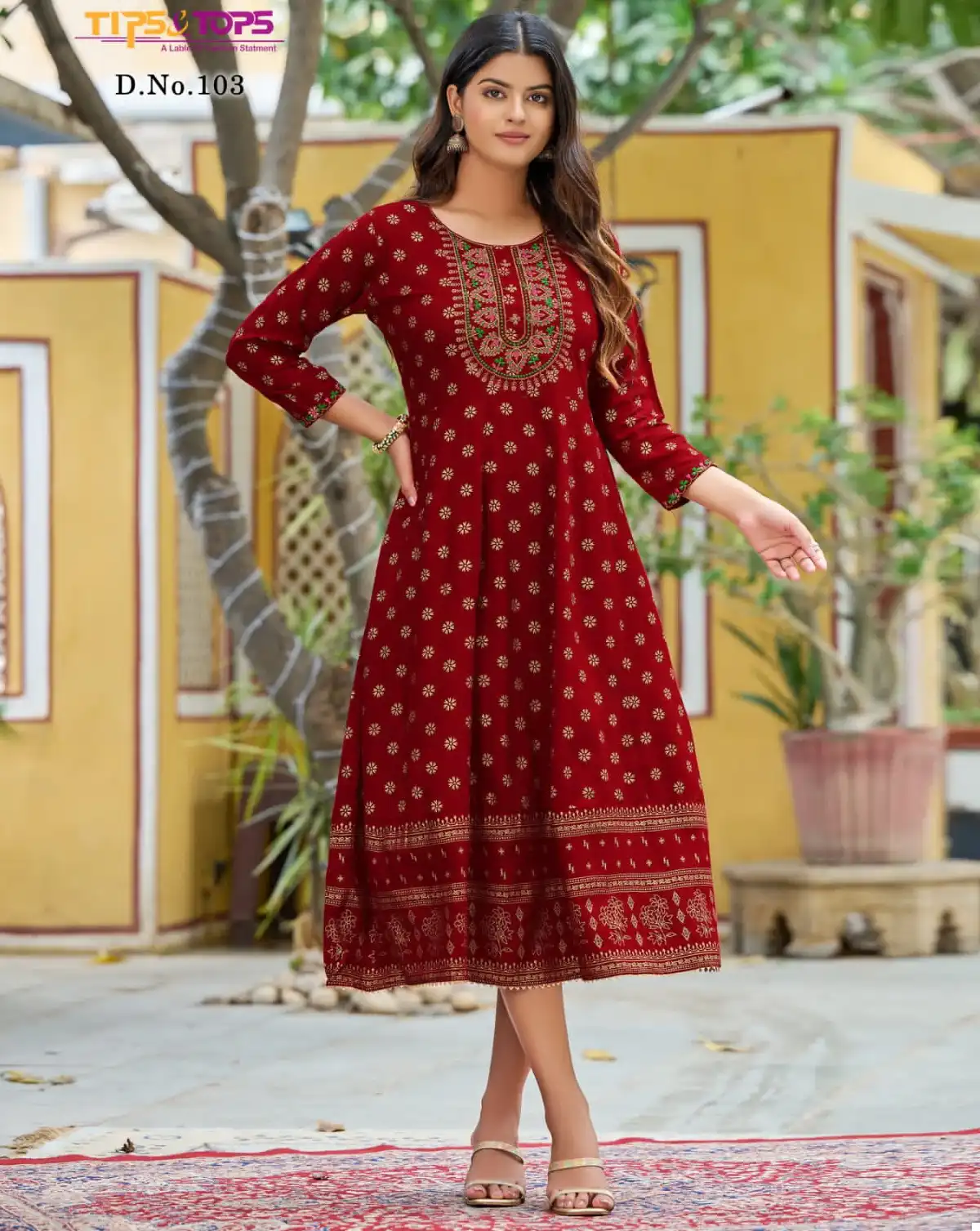 Tips & Tops Charmie Heavy Rayon Wholesale Long Kurtis Catalog — Wholesale Kurtis, MPA wholesale from Surat — view 1