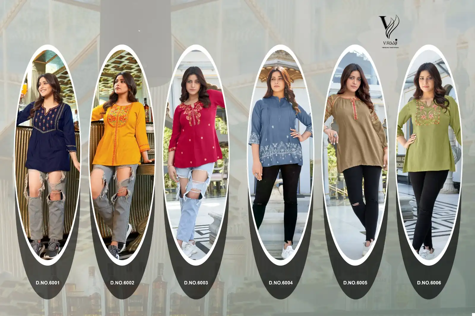 V. Raaji Topsy Viscose Rayon Wholesale Short Top Catalog - Image 7