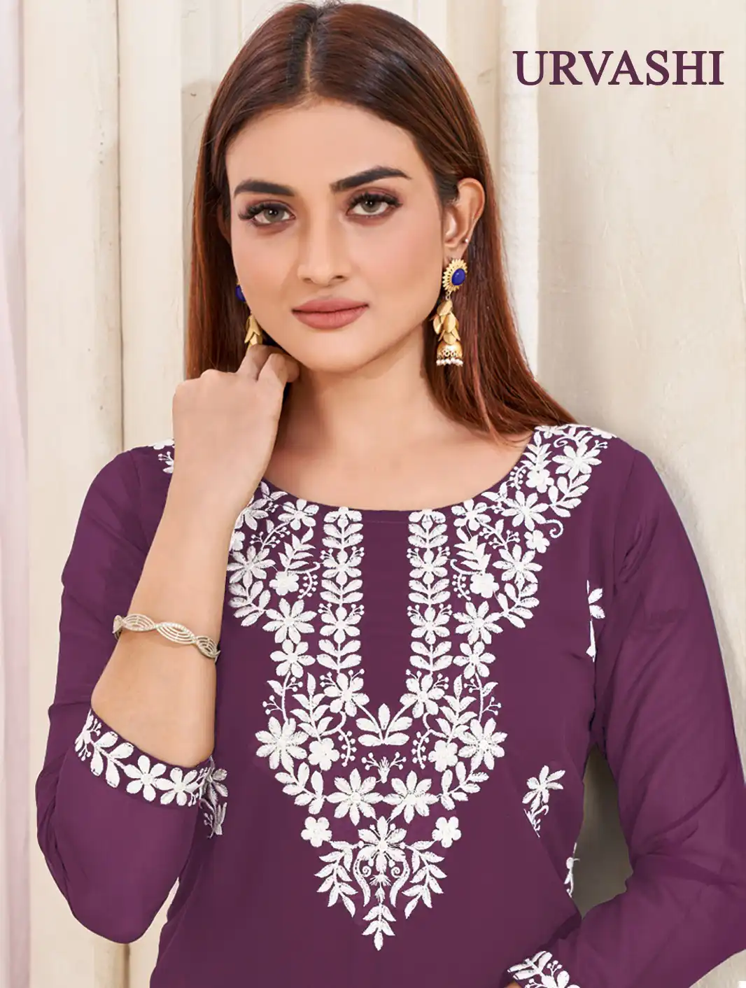 Banwery Urvashi Faux Georgette Wholesale Designer Kurtis Catalog