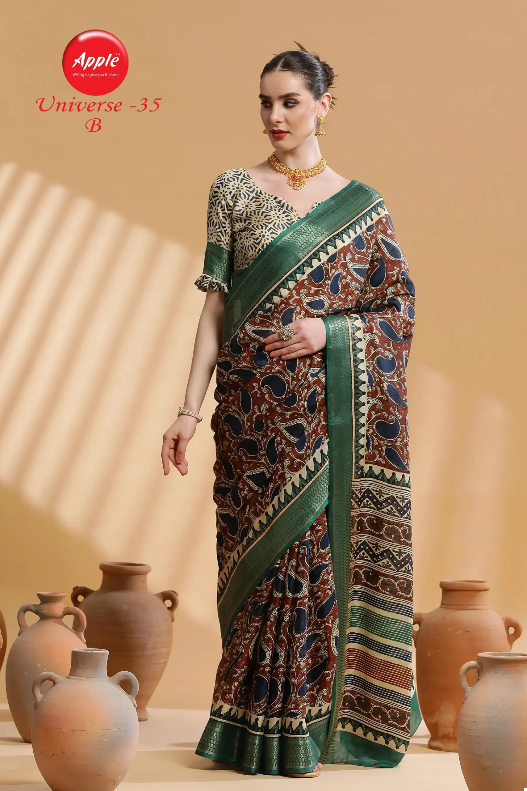 Apple Universe 35 Dola Wholesale Saree Catalog — Wholesale Sarees, MPA wholesale from Surat - Gallery Image 2