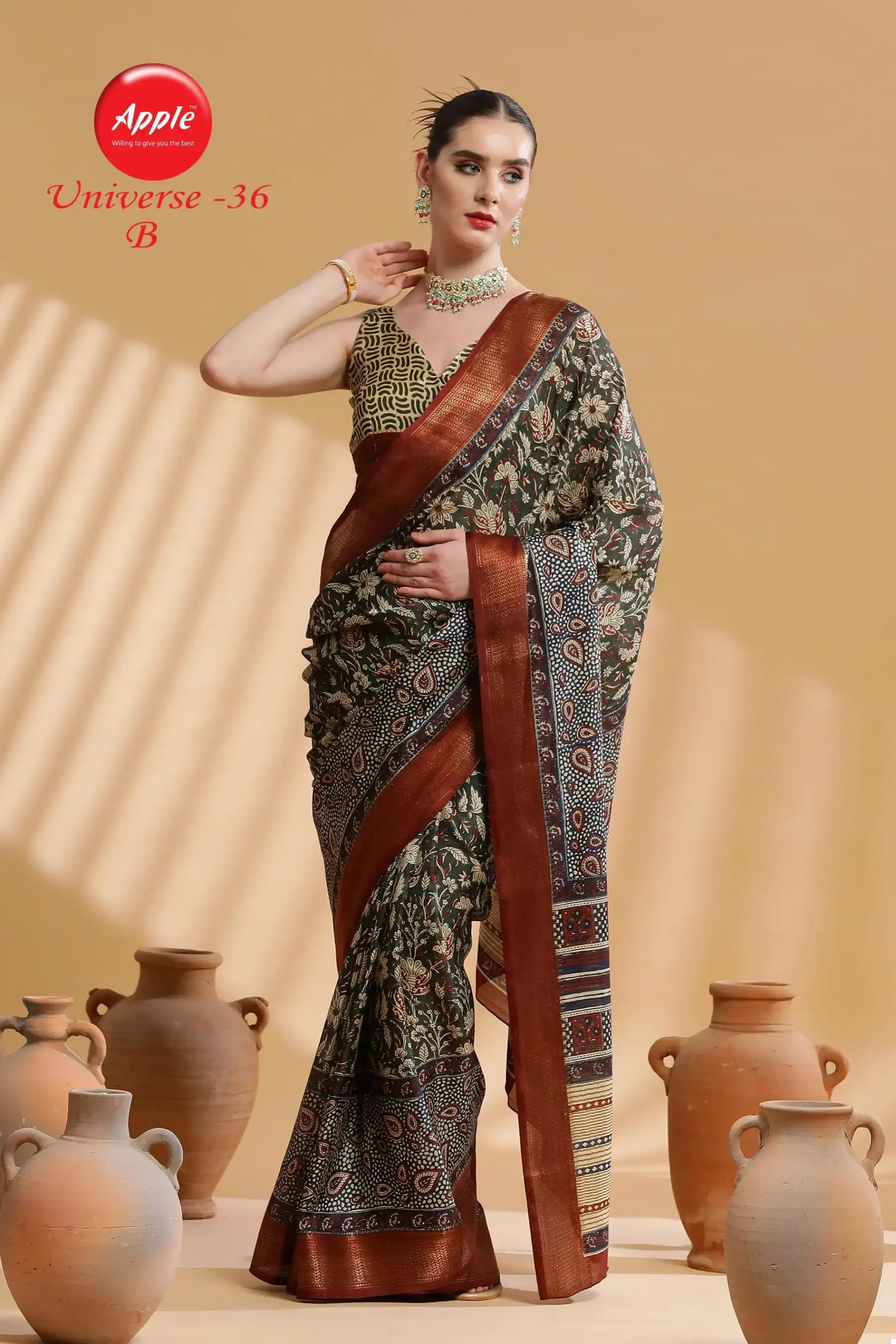 Apple Universe 36 Dola Wholesale Saree Catalog — Wholesale Sarees, MPA wholesale from Surat - Gallery Image 2