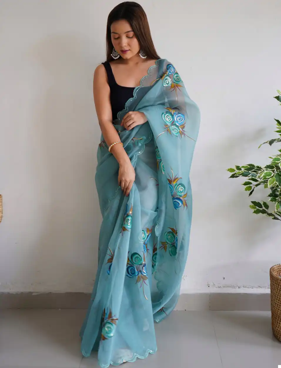 Shree Trends Urvashi Organza Wholesale Fancy Sarees Catalog