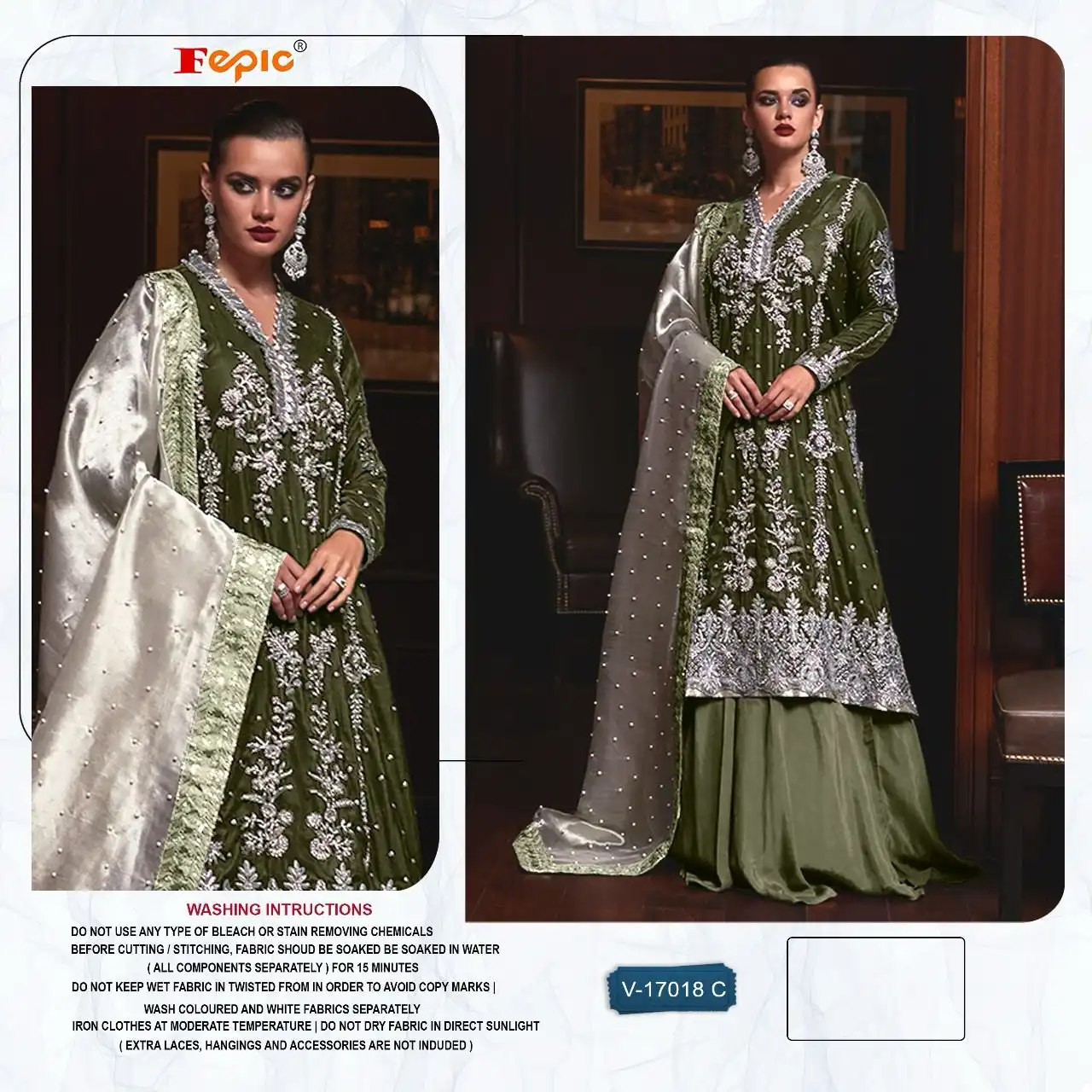 Fepic V 17018 Velvet Wholesale Designer Pakistani Salwar Suit Catalog — Wholesale Salwar Suits, MPA wholesale from Surat - Gallery Image 2
