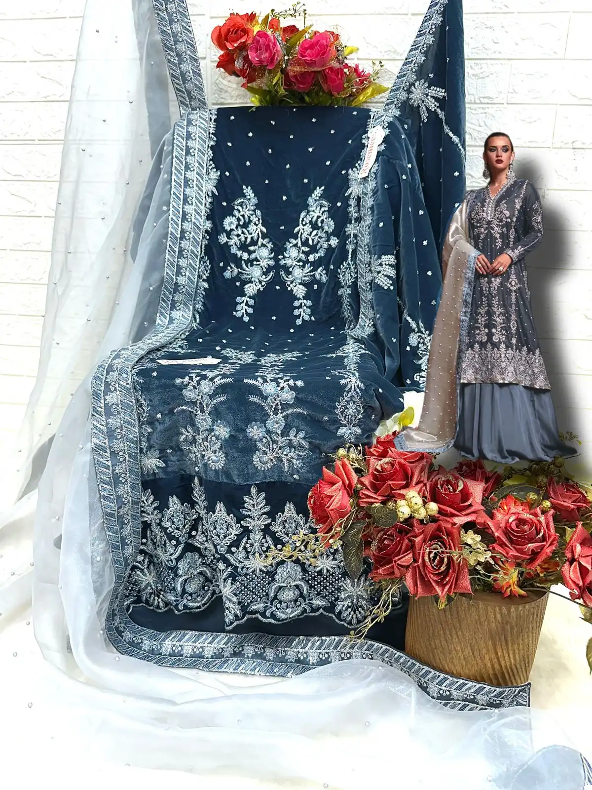 Fepic V 17018 Velvet Wholesale Designer Pakistani Salwar Suit Catalog — Wholesale Salwar Suits, MPA wholesale from Surat - Gallery Image 6