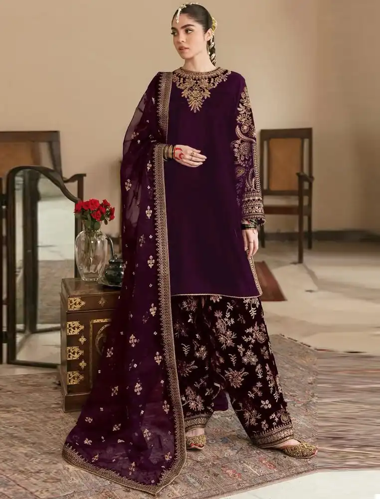 Fepic V 17022 Velvet Wholesale Designer Pakistani Salwar Suit Catalog — Wholesale Salwar Suits, MPA wholesale from Surat — view 1