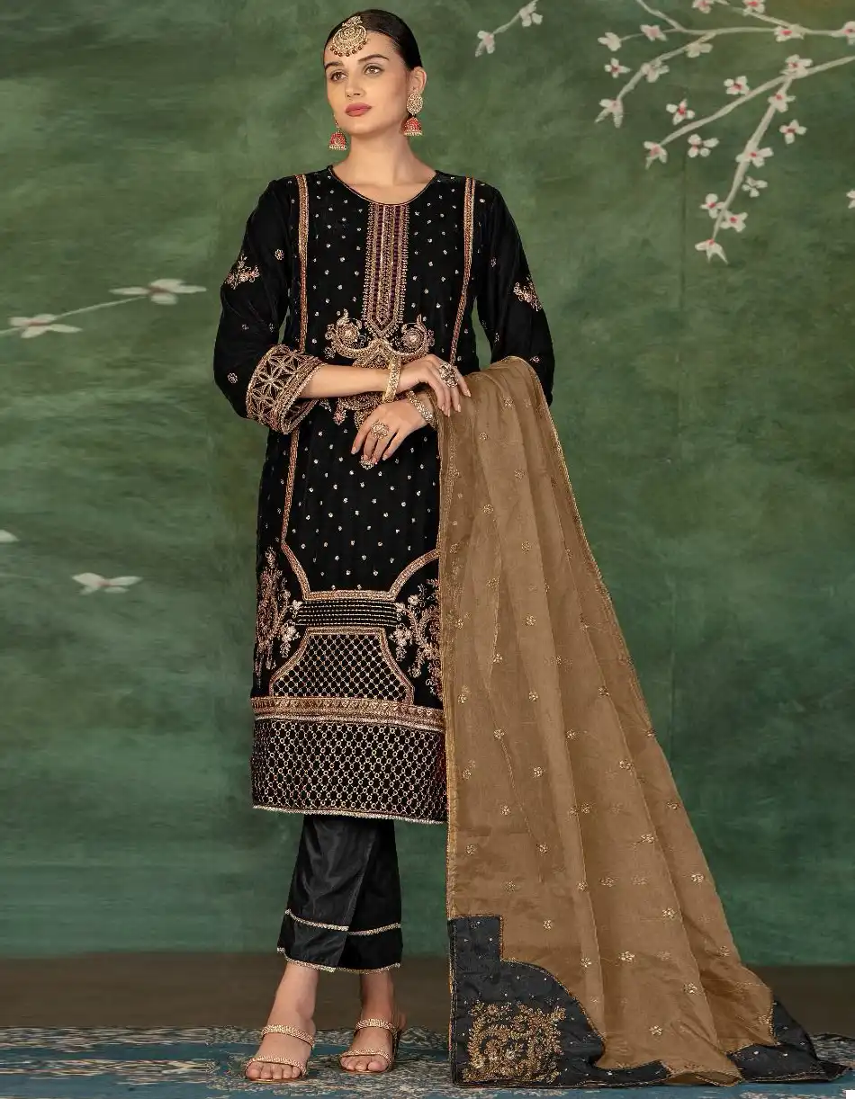 Fepic V 17031 Velvet Wholesale Pakistani Salwar Suit Catalog — Wholesale Salwar Suits, MPA wholesale from Surat — view 1