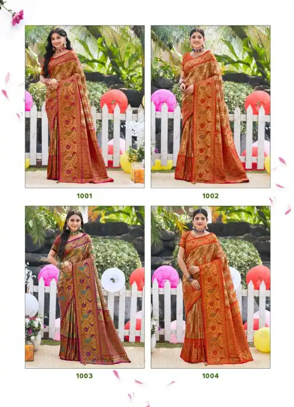 Bunawat Vaibhavi Silk Vol-04 Kanjivaram Silk Wholesale Saree Catalog — Wholesale Sarees, MPA wholesale from Surat — view 5