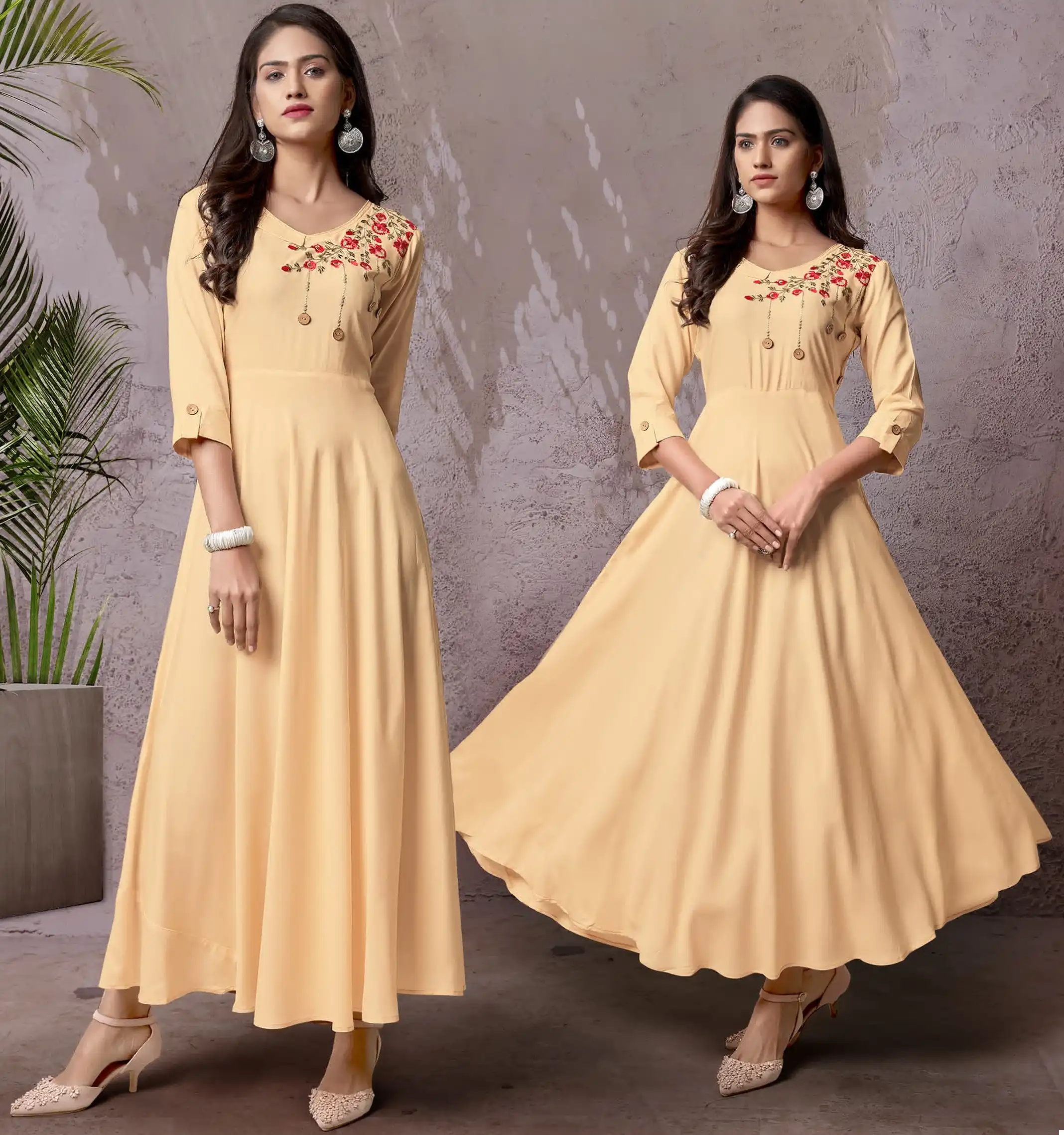 Vardan Designer Fame Vol 1 14Kg Heavy Rayon Wholesale Gown Catalog — Wholesale Kurtis, MPA wholesale from Surat — view 1