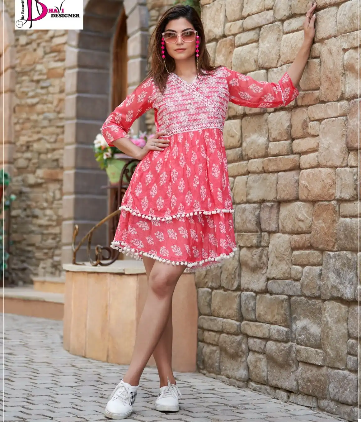 VE Victoria Cotton Mal & Rayon Wholesale Tunics Catalog — Wholesale Kurtis, MPA wholesale from Surat — view 1