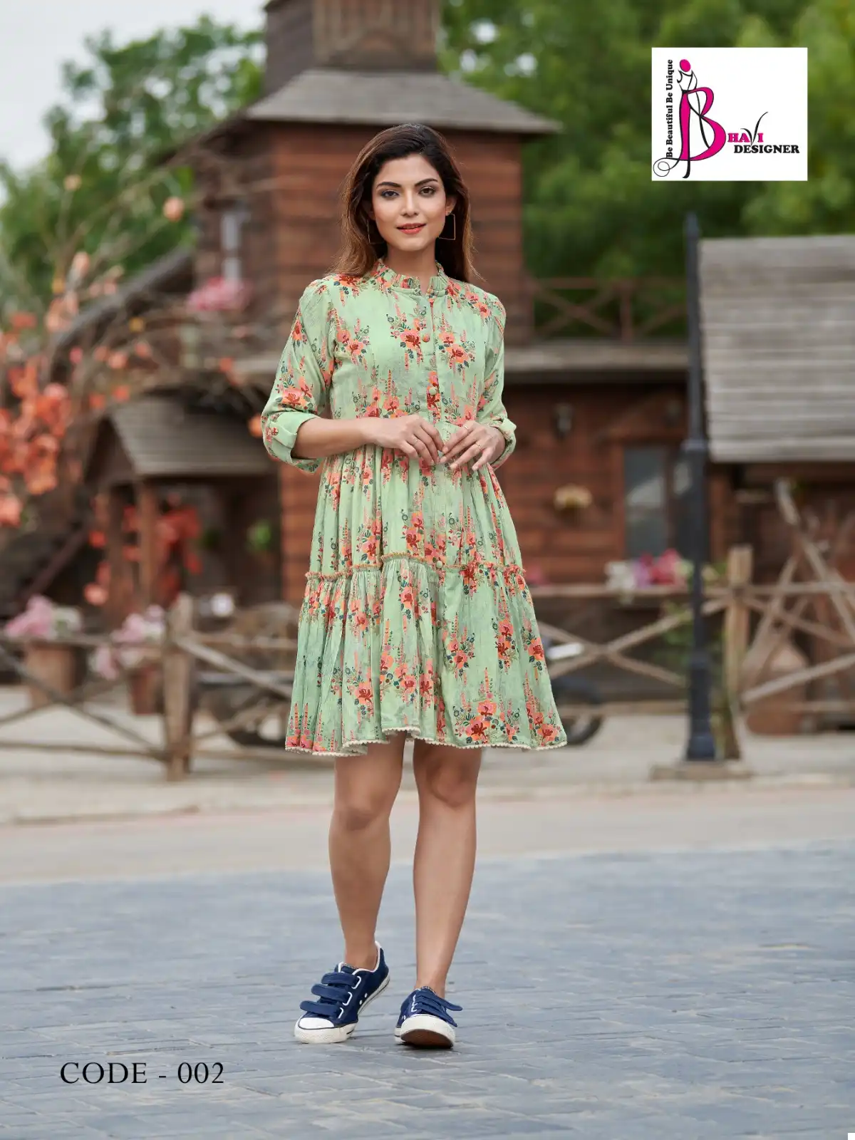 VE Victoria Cotton Mal & Rayon Wholesale Tunics Catalog — Wholesale Kurtis, MPA wholesale from Surat - Gallery Image 2