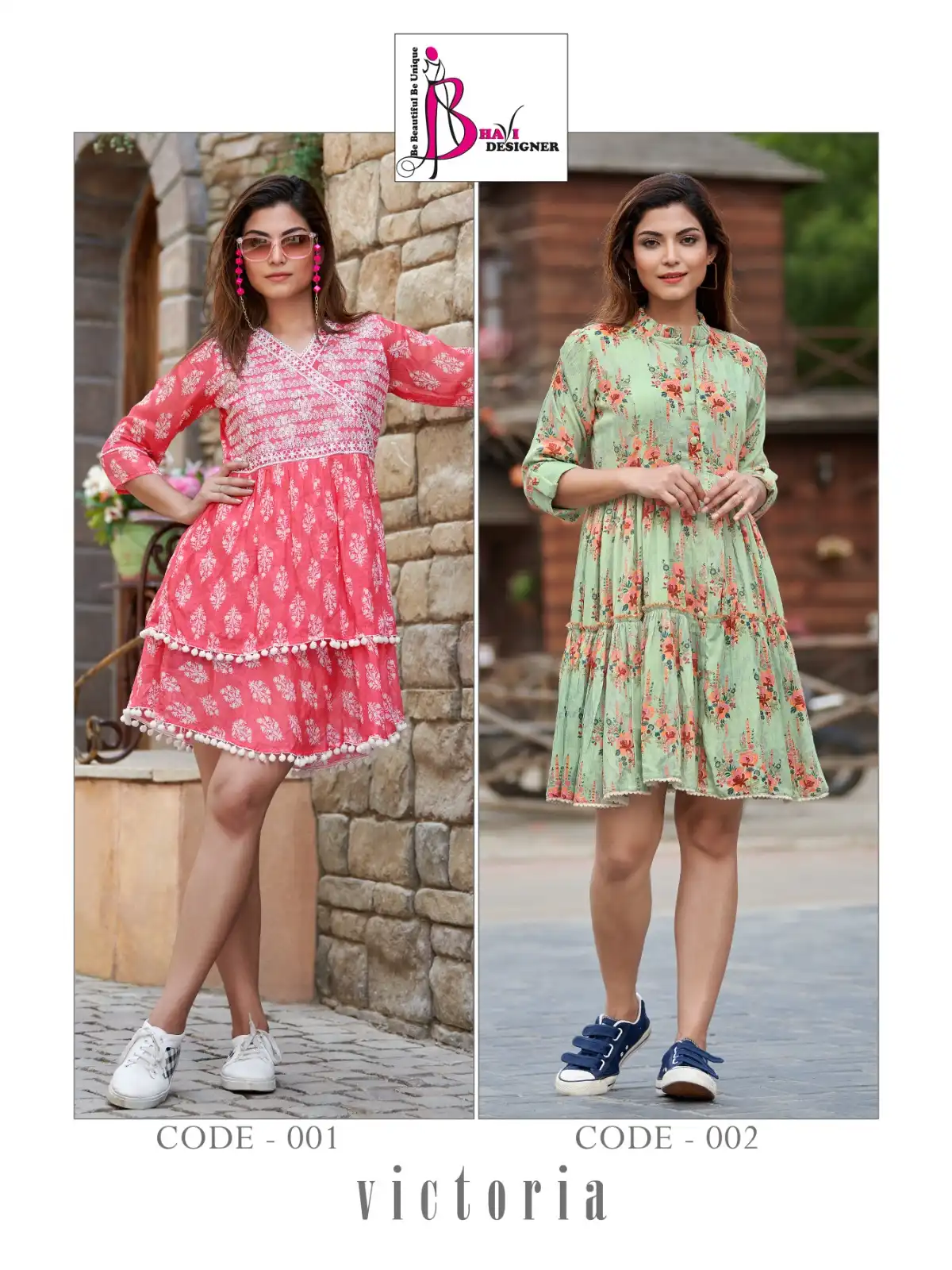 VE Victoria Cotton Mal &amp; Rayon Wholesale Tunics Catalog — Wholesale Kurtis, MPA wholesale from Surat — view 3