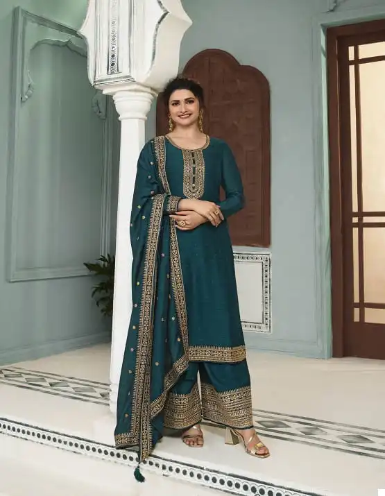 Vinay Shaheen 6 Silk Georgette Wholesale Designer Suits Catalog — Wholesale Salwar Suits, MPA wholesale from Surat - Gallery Image 3