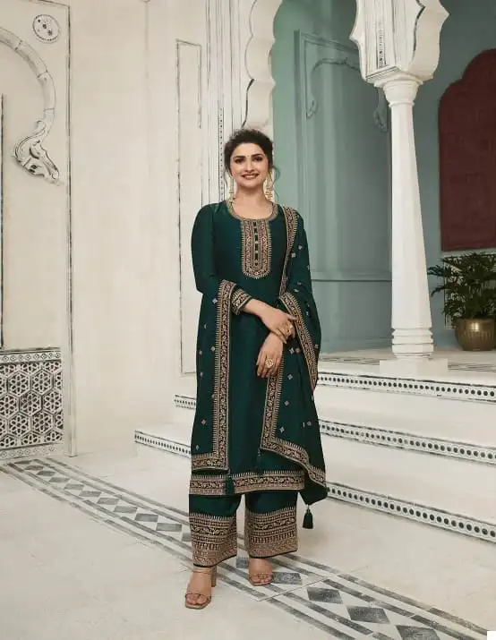 Vinay Shaheen 6 Silk Georgette Wholesale Designer Suits Catalog — Wholesale Salwar Suits, MPA wholesale from Surat - Gallery Image 5