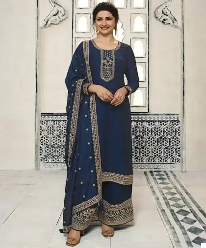Vinay Shaheen 6 Silk Georgette Wholesale Designer Suits Catalog — Wholesale Salwar Suits, MPA wholesale from Surat — view 1