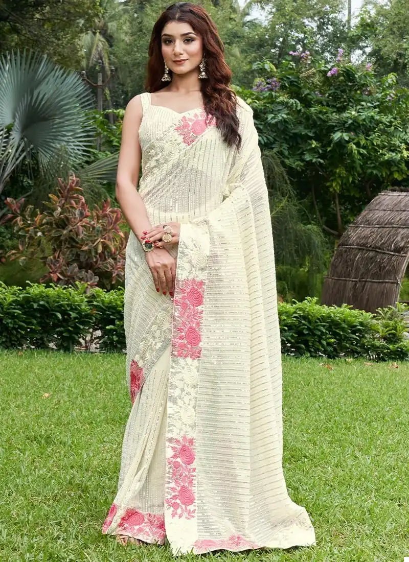 VE Sahiba Faux Georgette Wholesale Wedding Wear Saree Catalog — Wholesale Sarees, MPA wholesale from Surat — view 1