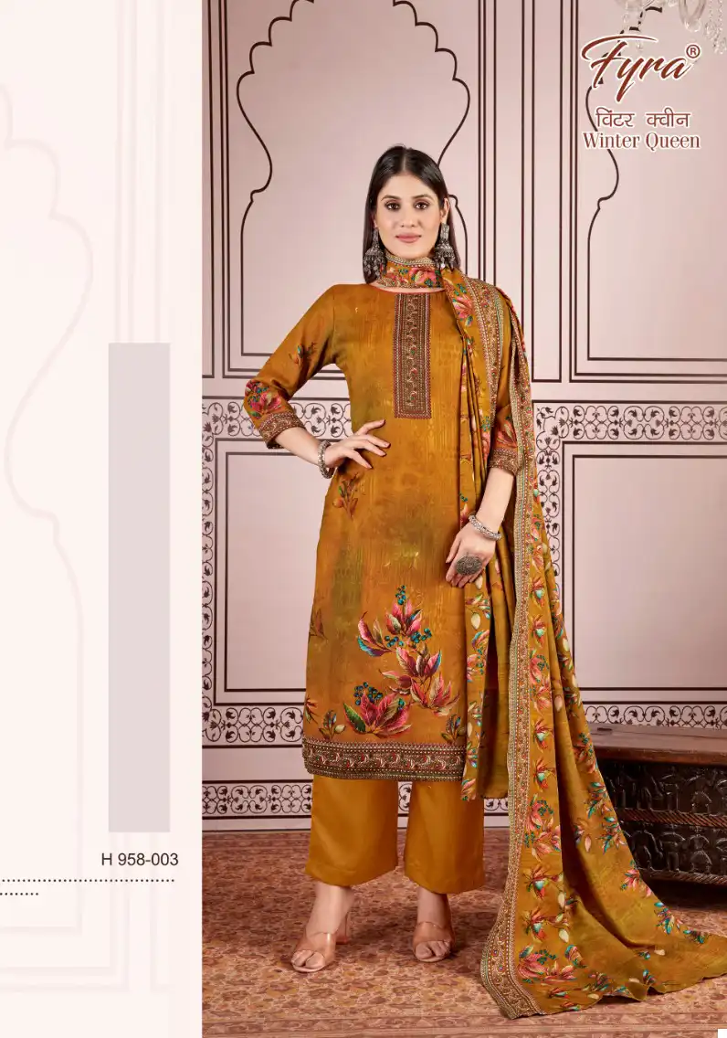 Fyra Winter Queen Pure Pashmina Wholesale Winter Suits Catalog — Wholesale Salwar Suits, MPA wholesale from Surat - Gallery Image 7