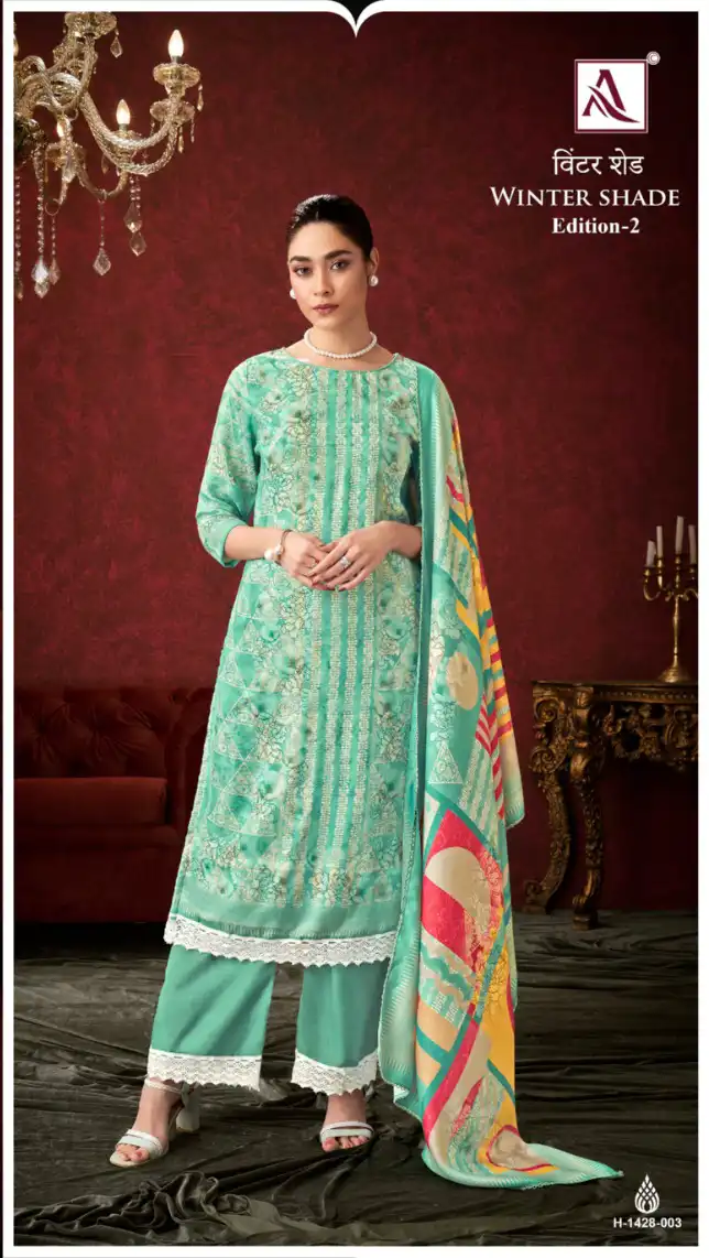 Alok Suits Winter Shade Vol 2 Premium Viscose Pashmina Wholesale Woolen Suits Catalog — Wholesale Salwar Suits, Alok Suit wholesale from Surat - Gallery Image 4
