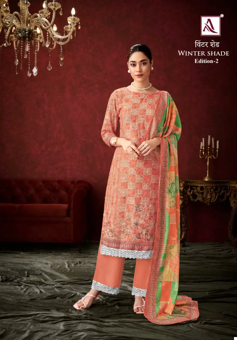 Alok Suits Winter Shade Vol 2 Premium Viscose Pashmina Wholesale Woolen Suits Catalog — Wholesale Salwar Suits, Alok Suit wholesale from Surat - Gallery Image 6
