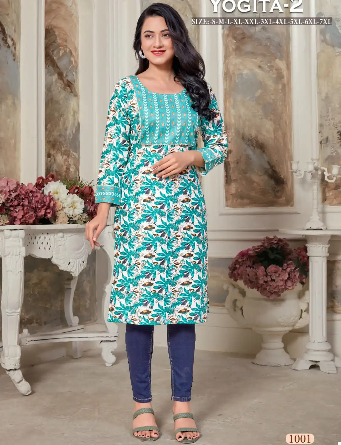 Vardan Ethnic Yogita 2 Rayon Procin Print Wholesale Kurtis Catalog