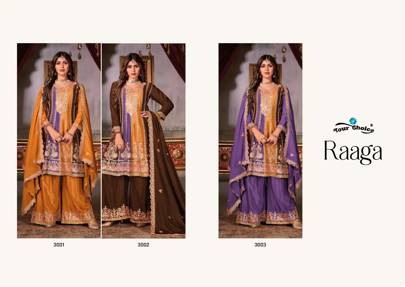Your Choice Raaga Heavy Chinnon Wholesale Designer Readymade Salwar Suit Catalog — Wholesale Salwar Suits, MPA wholesale from Surat — view 4