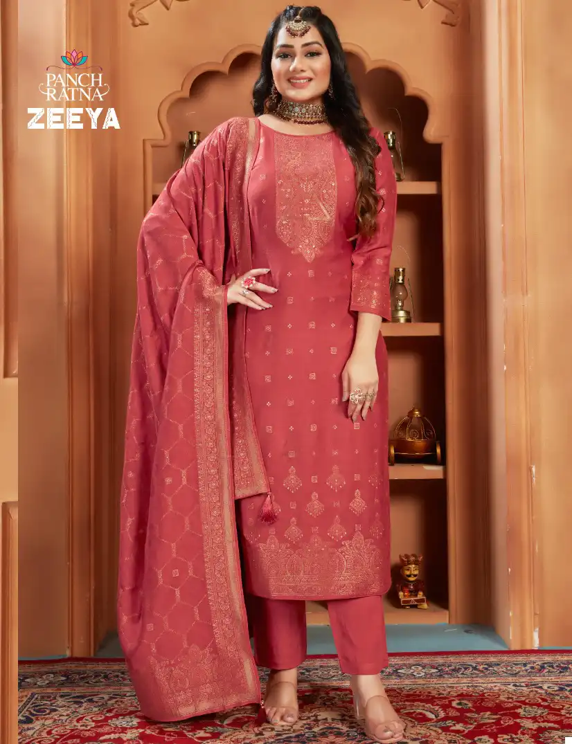 Panch Ratna Zeeya Pure Viscose Pashmina Jacquard Wholesale Fancy Salwar Suit Catalog