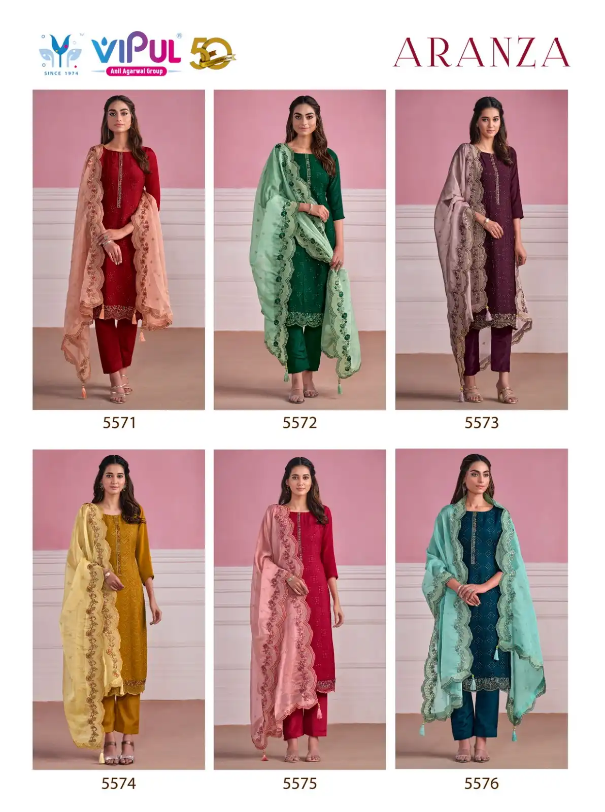 Vipul Aranza Chinon Chiffon Wholesale Salwar Suit Catalog — Wholesale Salwar Suits, MPA wholesale from Surat — view 7