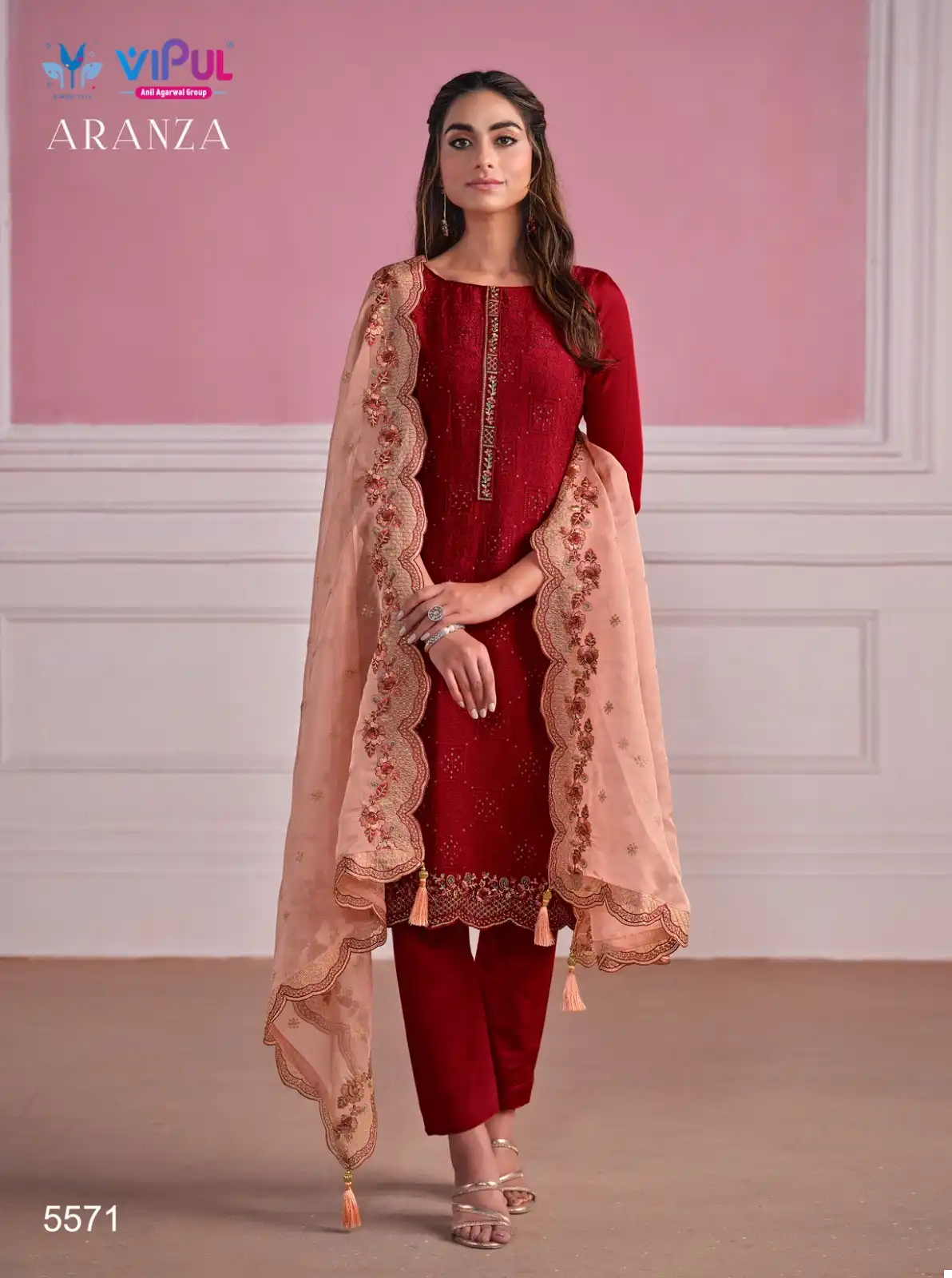 Vipul Aranza Chinon Chiffon Wholesale Salwar Suit Catalog — Wholesale Salwar Suits, MPA wholesale from Surat - Gallery Image 5