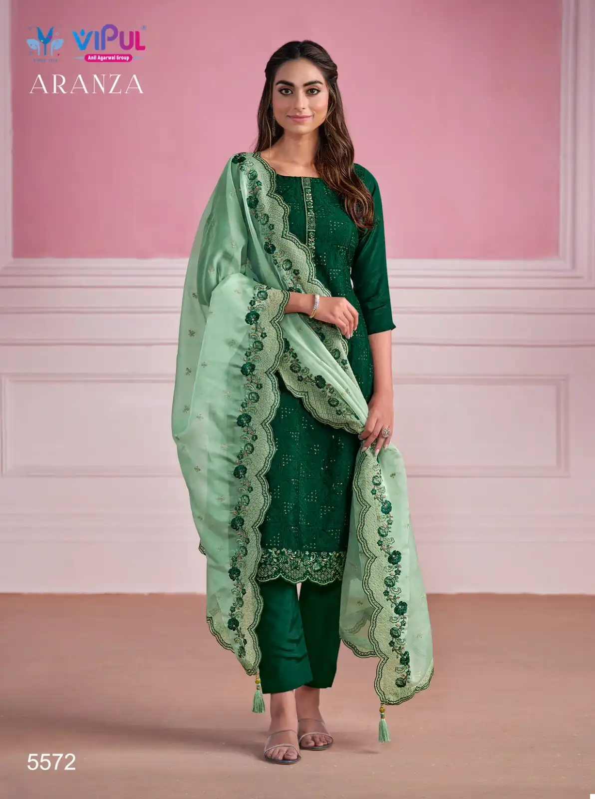 Vipul Aranza Chinon Chiffon Wholesale Salwar Suit Catalog — Wholesale Salwar Suits, MPA wholesale from Surat - Gallery Image 6