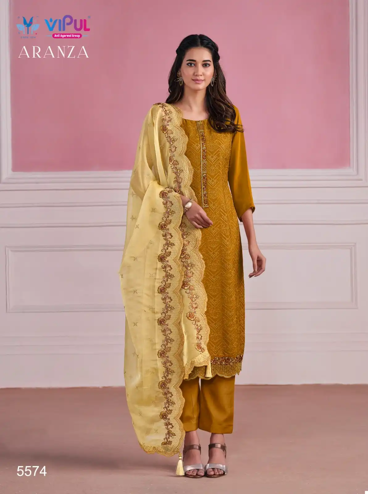 Vipul Aranza Chinon Chiffon Wholesale Salwar Suit Catalog — Wholesale Salwar Suits, MPA wholesale from Surat - Gallery Image 2