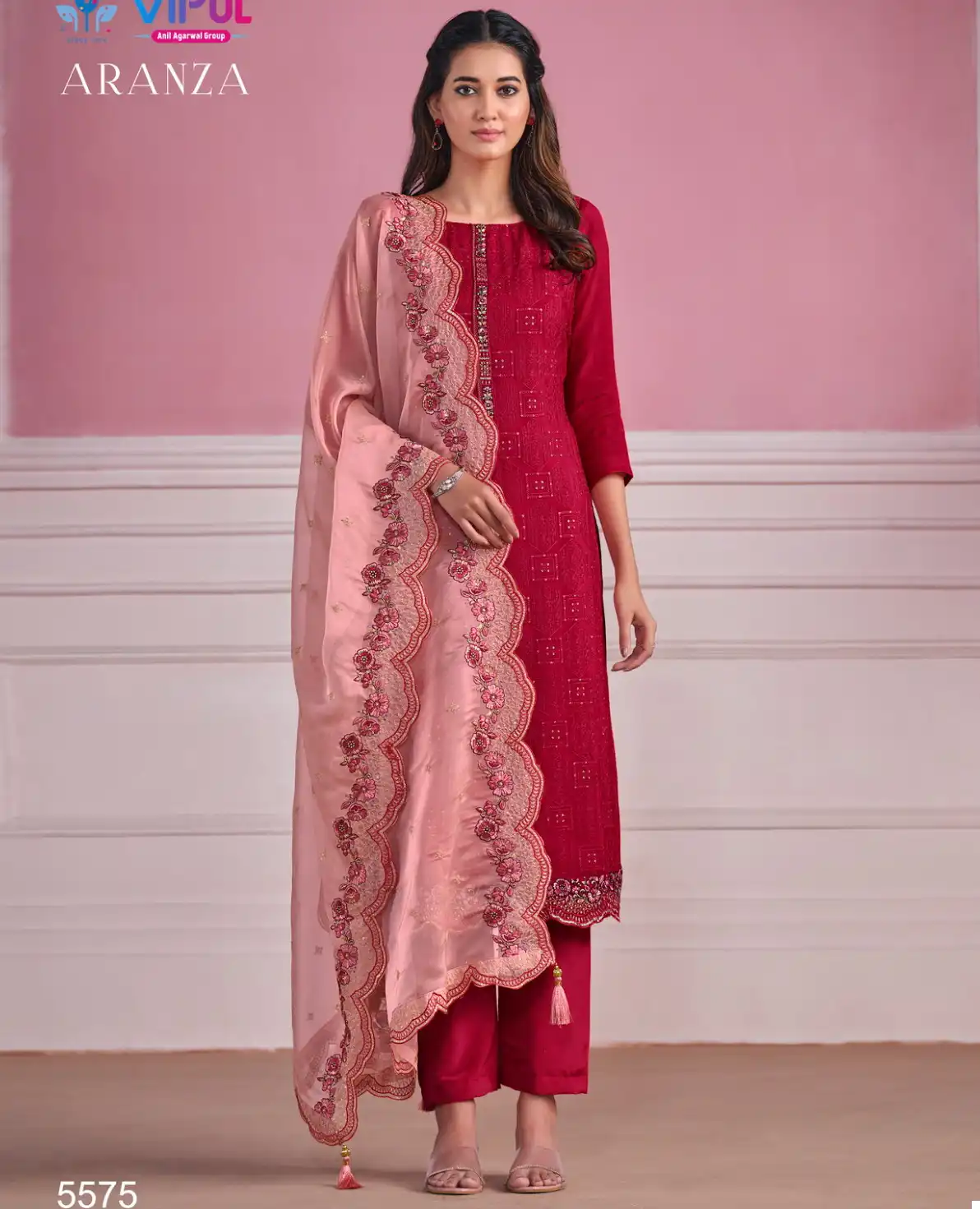Vipul Aranza Chinon Chiffon Wholesale Salwar Suit Catalog — Wholesale Salwar Suits, MPA wholesale from Surat — view 1