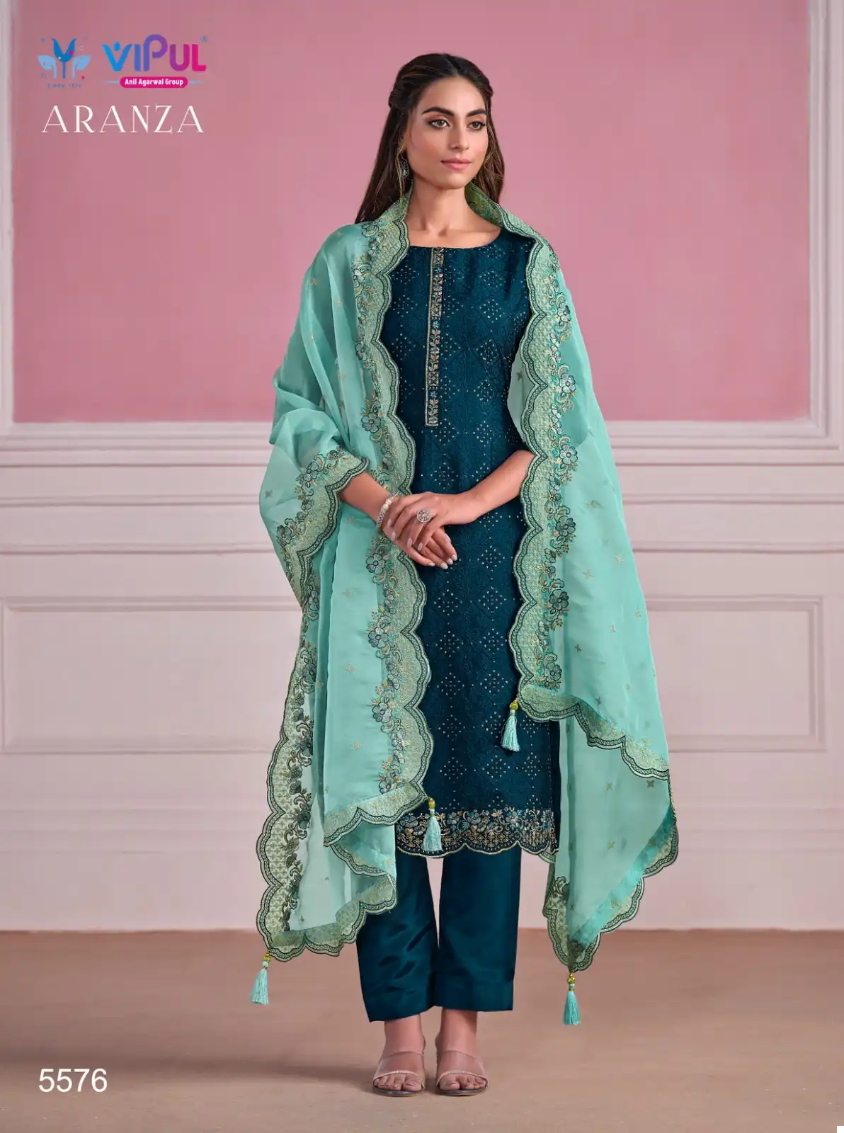 Vipul Aranza Chinon Chiffon Wholesale Salwar Suit Catalog — Wholesale Salwar Suits, MPA wholesale from Surat - Gallery Image 3