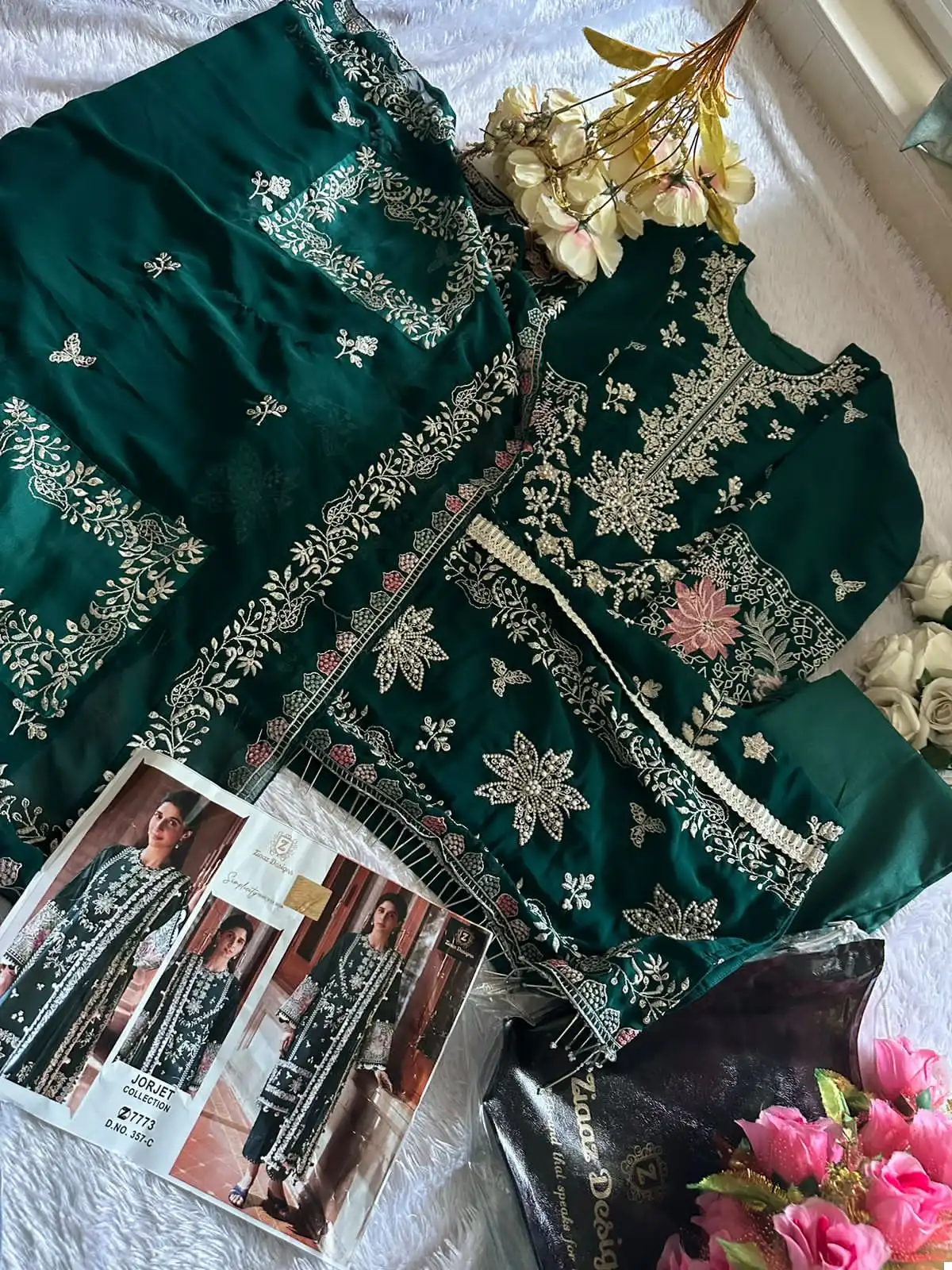 Ziaaz Code 357 Georgette Wholesale Pakistani Salwar Suit Catalog — Wholesale Salwar Suits, MPA wholesale from Surat - Gallery Image 3