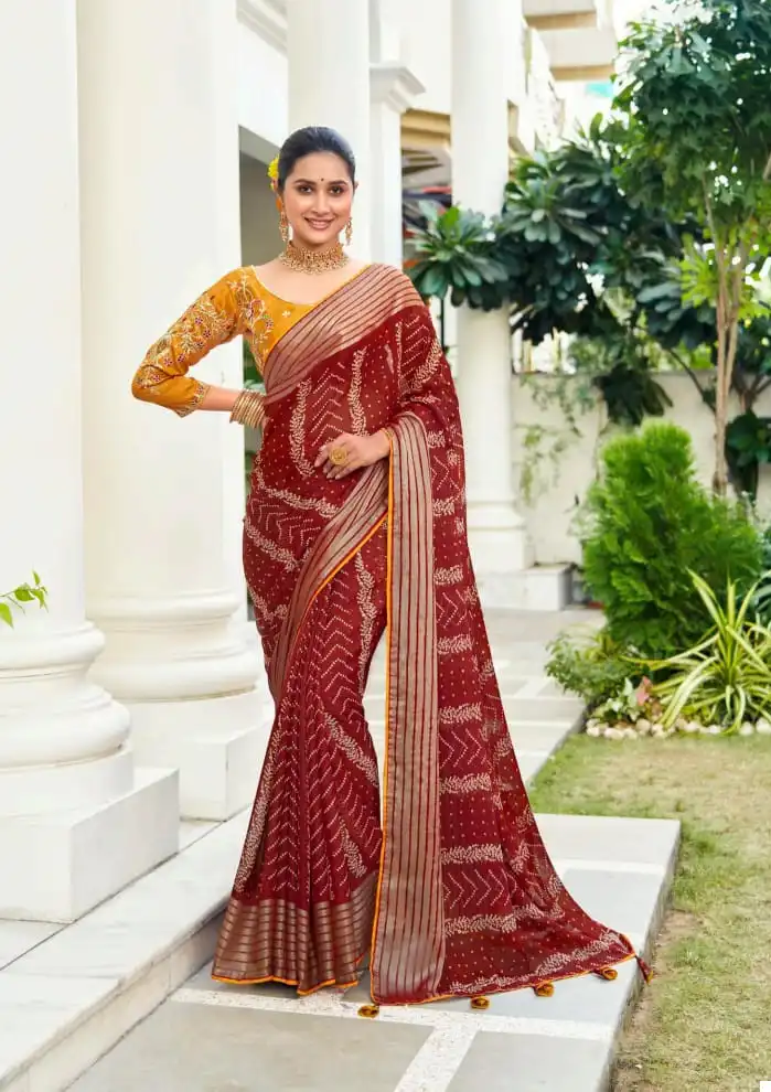 5D Designer Abhijeet 2 Soft Nilgiri Chiffon Wholesale Sarees Catalog - Image 5