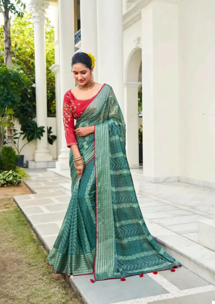 5D Designer Abhijeet 2 Soft Nilgiri Chiffon Wholesale Sarees Catalog - Image 7