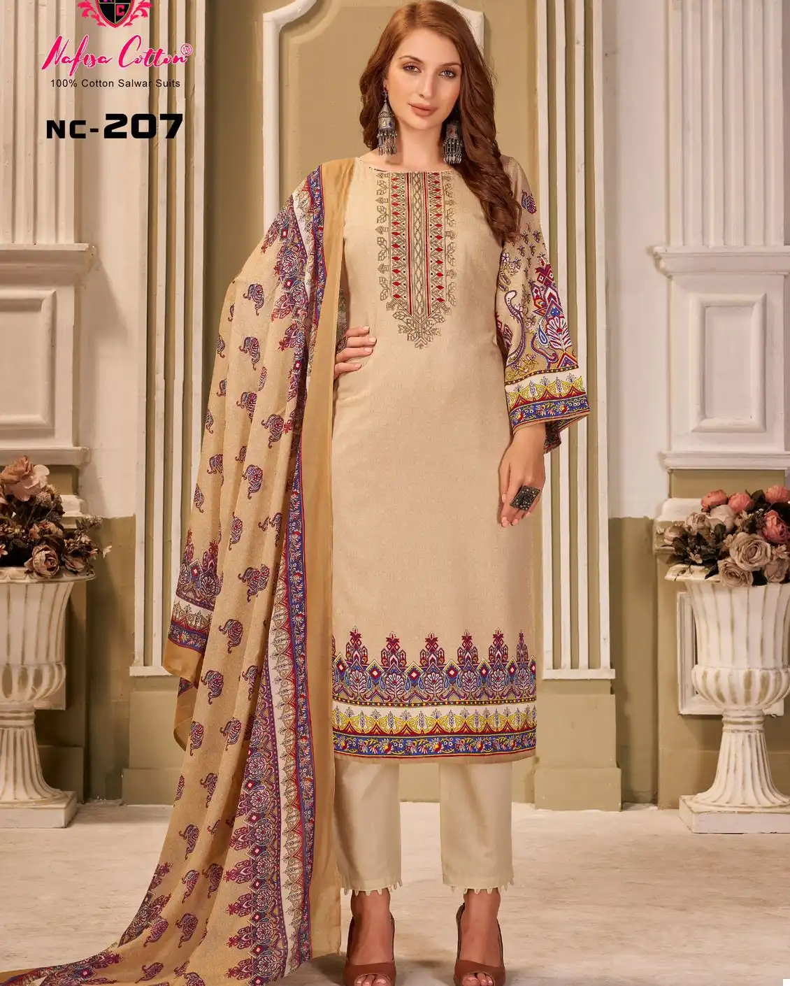 Nafisha Cotton Andaaz Karachi Suit Pure Soft Cotton Wholesale Pakistani Salwar Suit Catalog