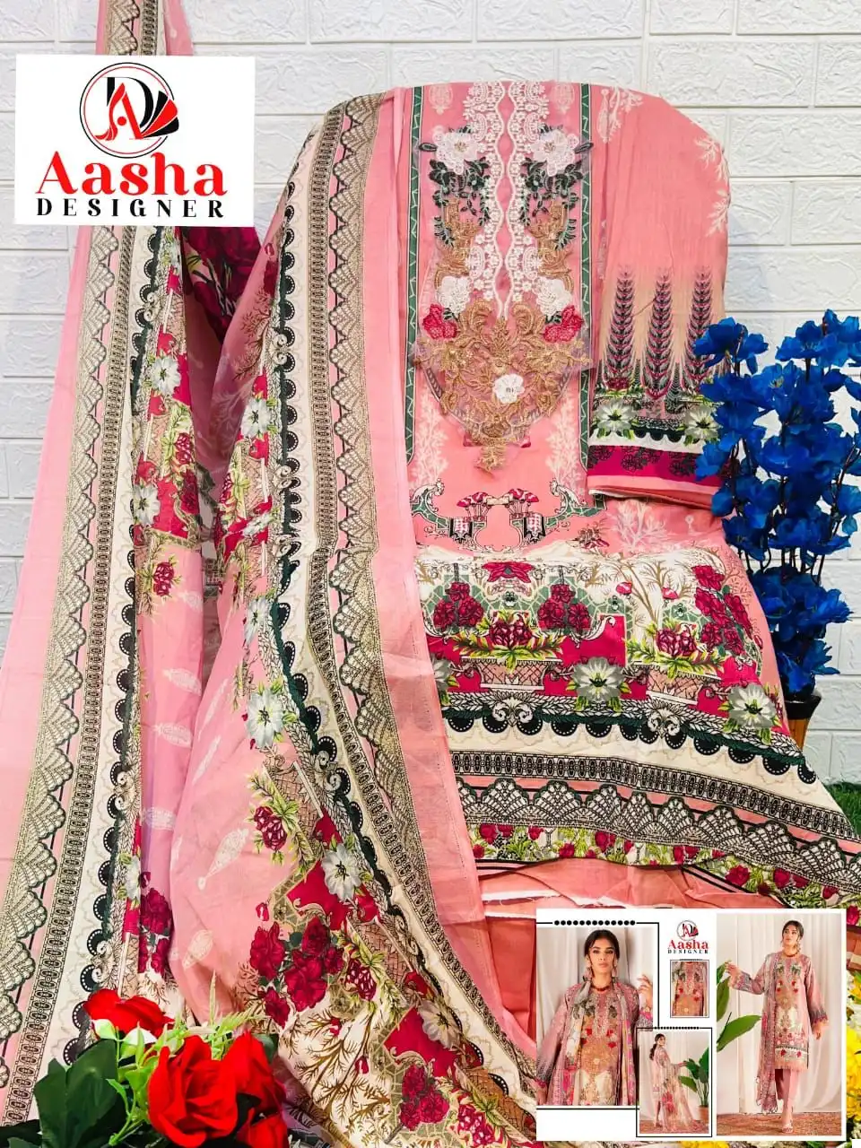 Aasha Ayezal Vol-1 Pure Cotton Wholesale Pakistani Suit Catalog - Image 6