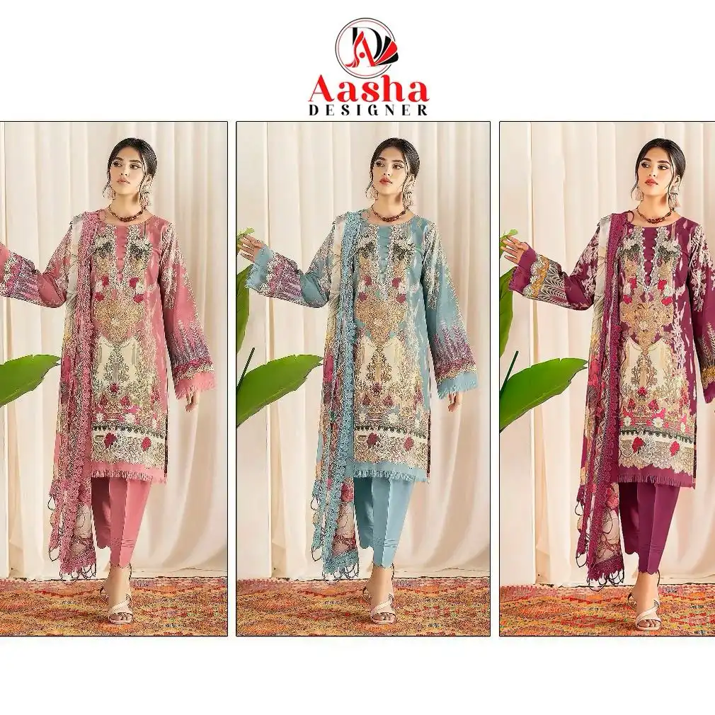 Aasha Ayezal Vol-1 Pure Cotton Wholesale Pakistani Suit Catalog - Image 12