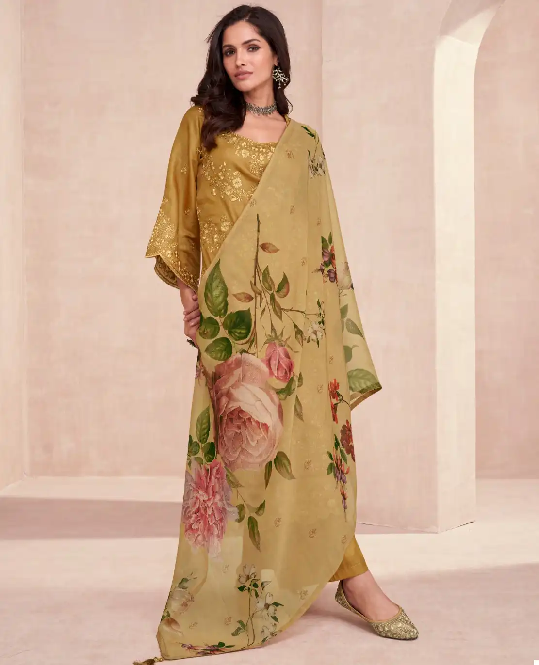 Aashirwad Elora Premium Tussar Silk Wholesale Designer Salwar Suit Catalog