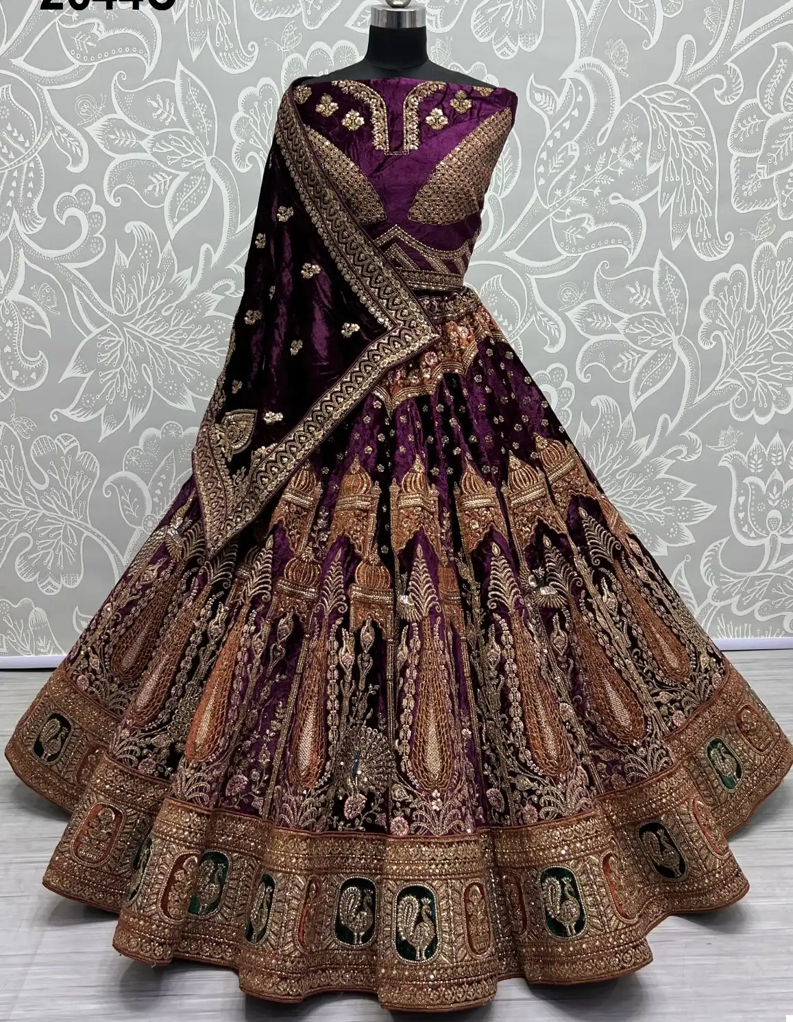 Anjani Art 2644A To 2644C Velvet Wholesale Lehenga Catalog