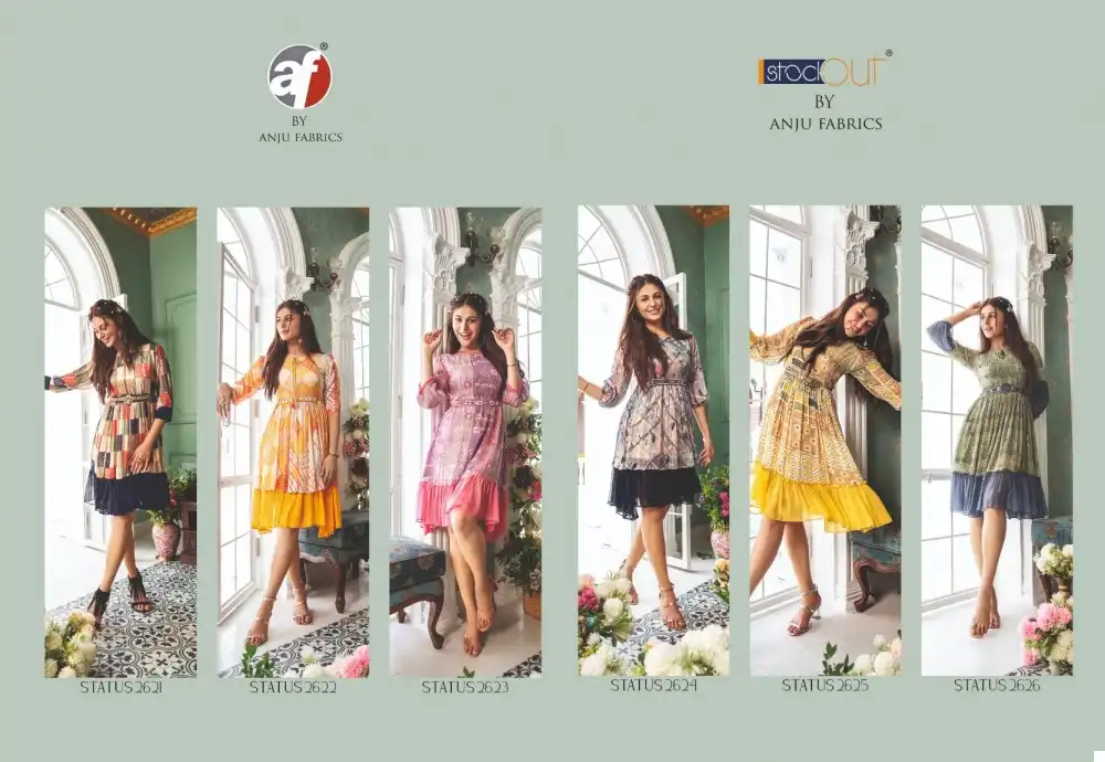 Anju Fabric Status Pure Corchet Wholesale Short One Piece Party Wear Kurtis Catalog - Image 7