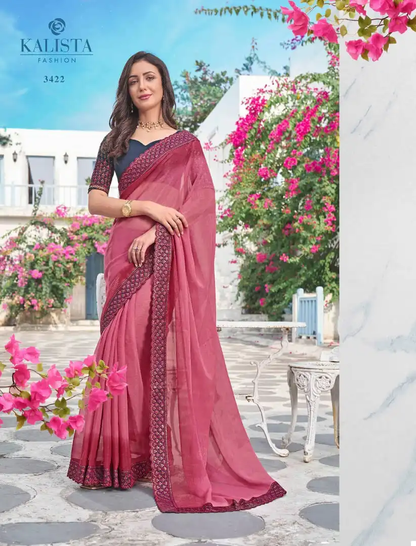 Kalista Resham Padding Shimmer Wholesale Designer Saree Catalog - Image 2