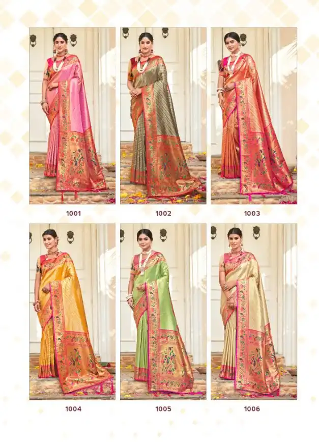 Bunawat Abhi Priya Silk Paithani Silk Wholesale Sarees Catalog - Image 7