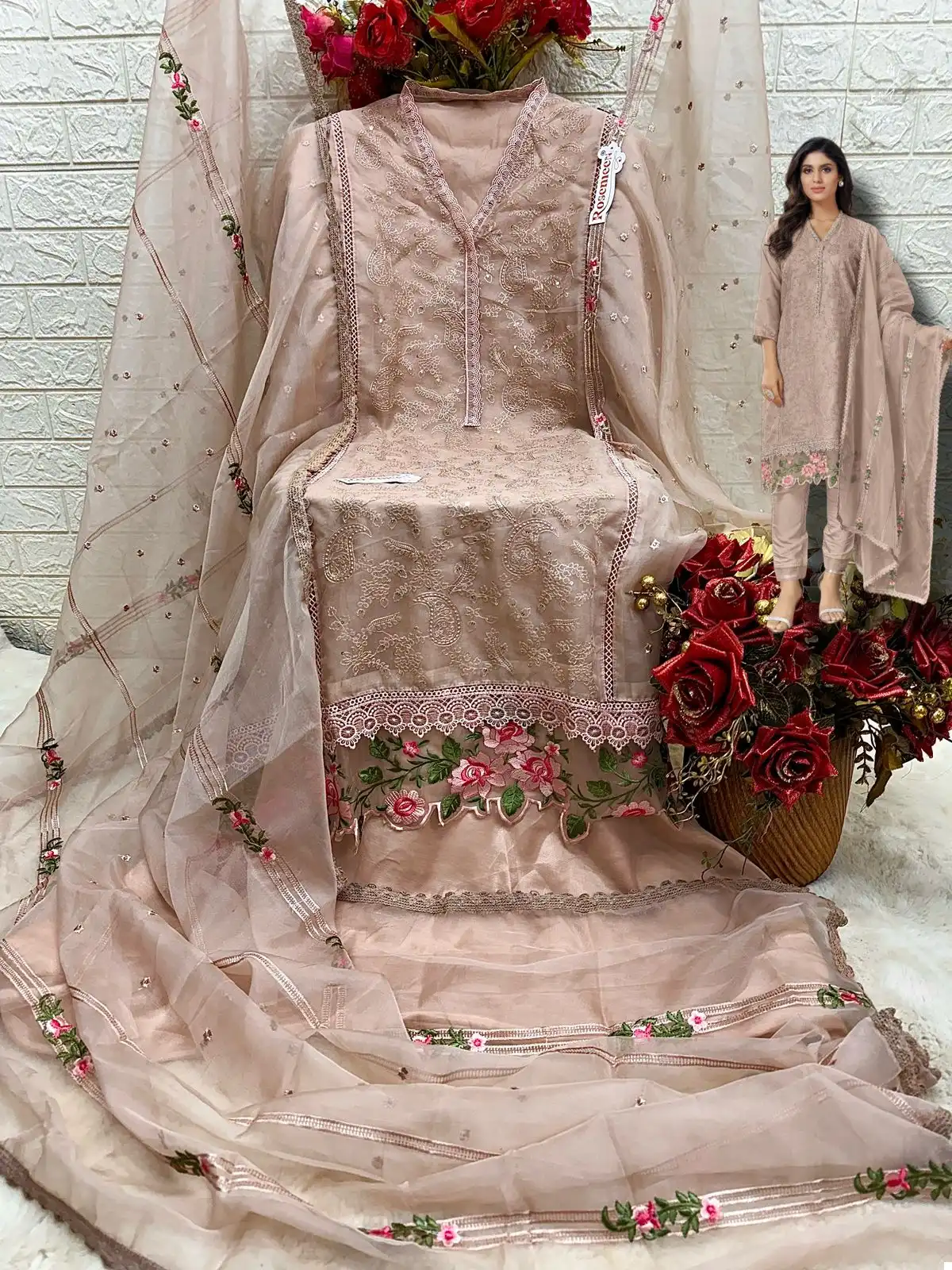 Fepic C-1620 Organza Wholesale Pakistani Salwar Suit Catalog - Image 5