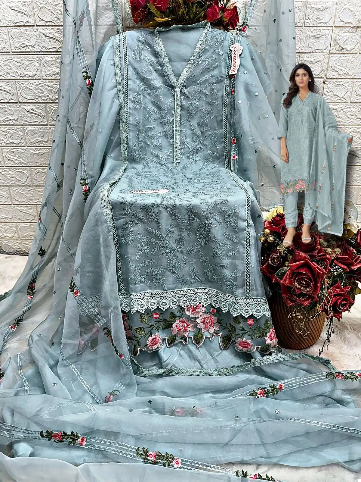 Fepic C-1620 Organza Wholesale Pakistani Salwar Suit Catalog - Image 6