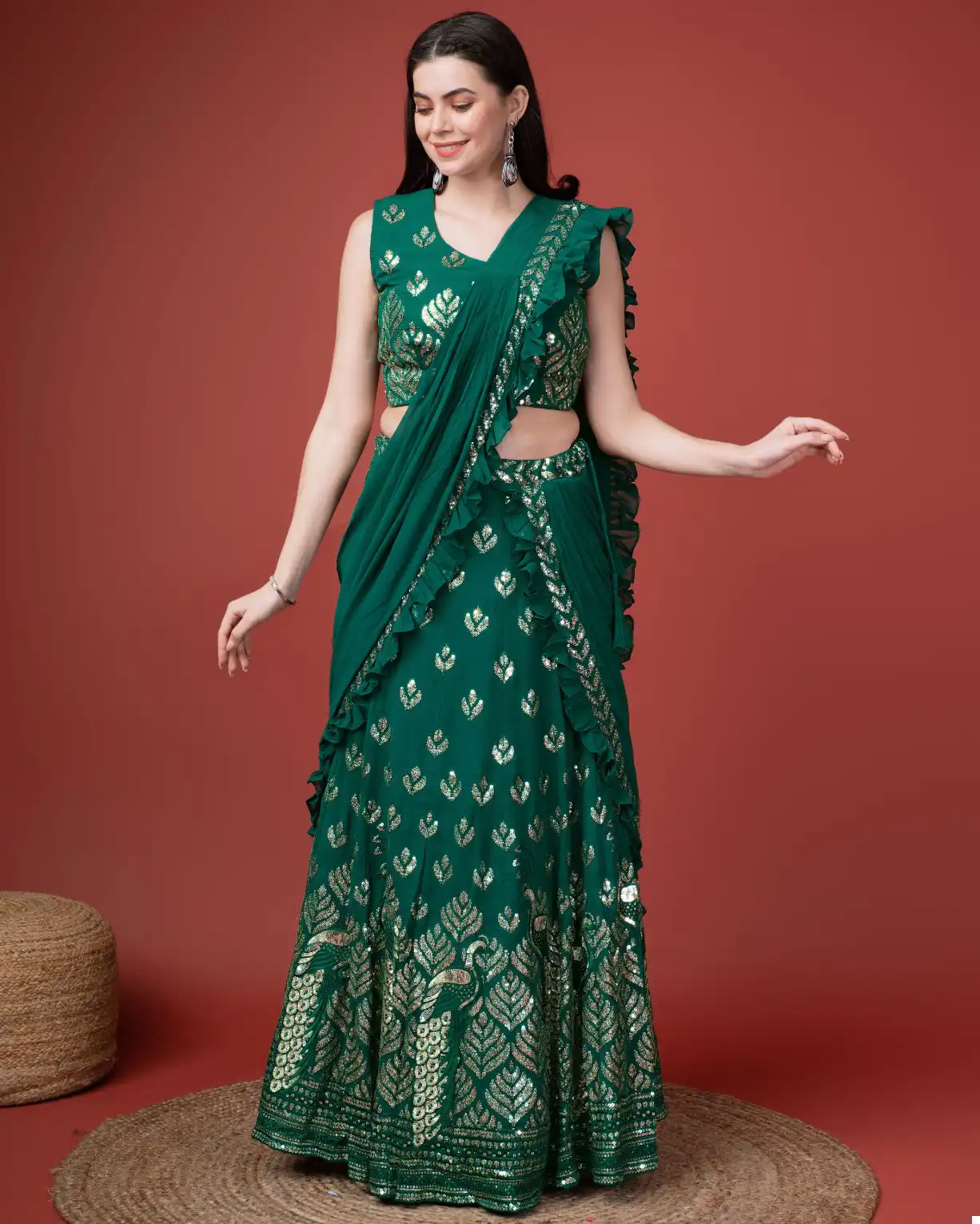 Amoha C2009 Imported Georgette Wholesale Lehenga Catalog